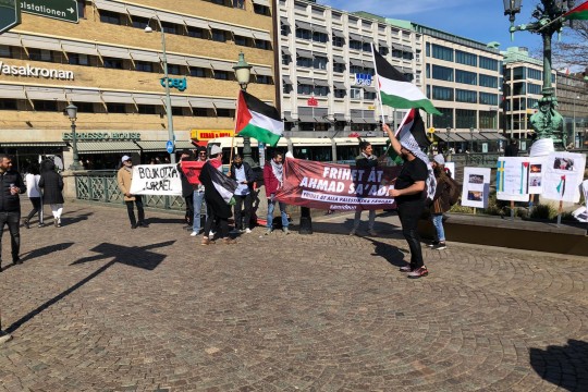 اعتصام في مدينة يوتوبوري غرب السويد نصرة للأسرى في معتقلات الاحتلال الإسرائيلي
