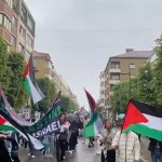مظاهرة في مدينة هلسنبوري السويدية تطالب بالضغط على حكومة الاحتلال لوقف حرب الابادة في قطاع غزة