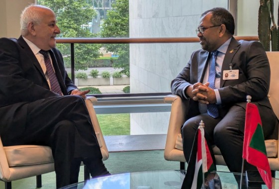 منصور يجتمع مع وزير خارجية المالديف