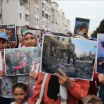مئات المغاربة يتظاهرون دعما لغزة ورفضا للتطبيع مع إسرائيل