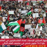14.3  مليون تعداد الفلسطينيين في الوطن والعالم