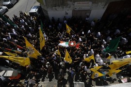 تشييع جثمان الشهيد بلال قدح في شقبا غرب رام الله