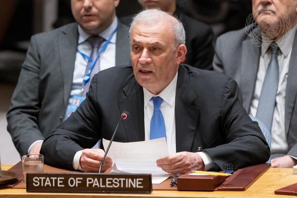 أبو عمرو أمام مجلس الأمن: منح فلسطين العضوية الكاملة في الأمم المتحدة يحمي حل الدولتين