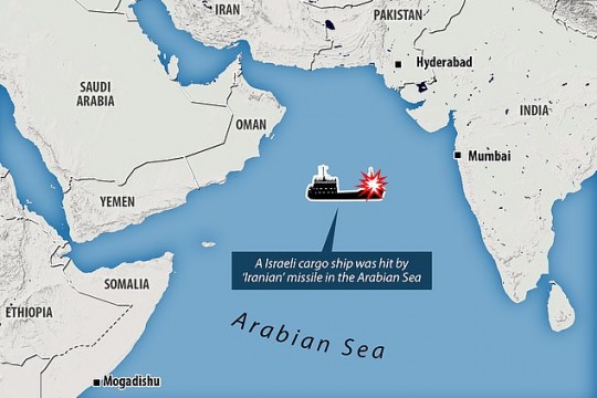 مواجهات بحرية غير معلنة بين إيران وإسرائيل وإصابة سفينة تجارية إسرائيلية