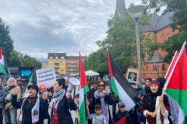 مظاهرة في السويد تنديدا بالعدوان الاسرائيلي على غزة