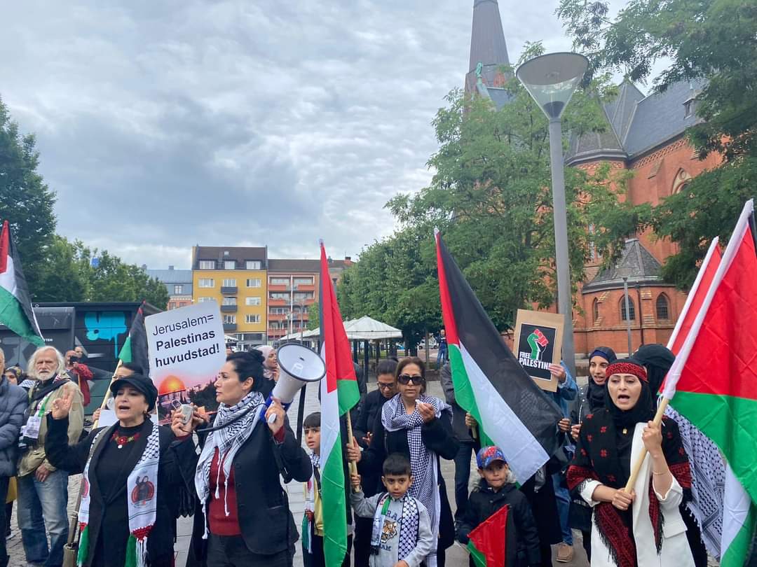 مظاهرة في السويد تنديدا بالعدوان الاسرائيلي على غزة