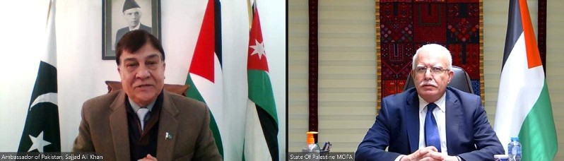 المالكي يلتقي سفير باكستان غير المقيم لدى فلسطين