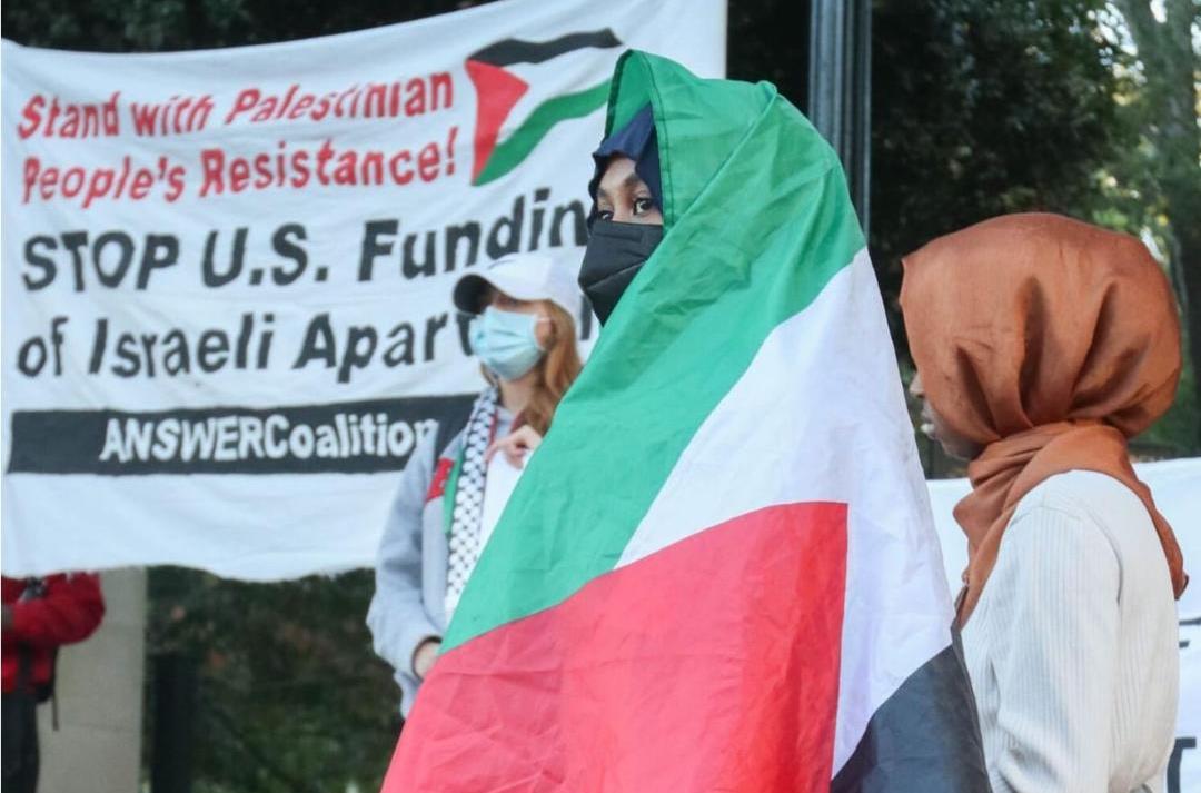 تظاهرة في مدينة أتلانتا الأميركية تضامناً مع فلسطين