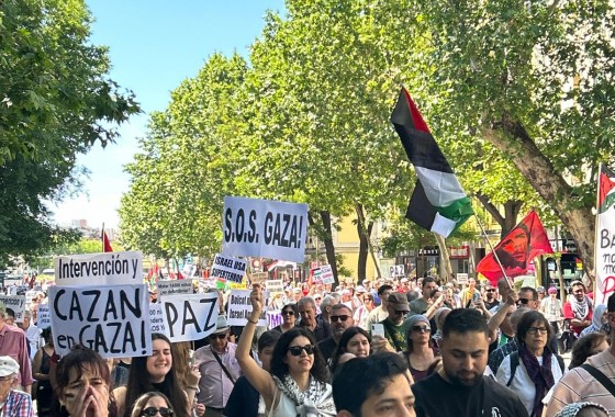 تظاهرة في مدريد تضامناً مع فلسطين, وتنديداً بعدوان الاحتلال الإسرائيلي على غزة