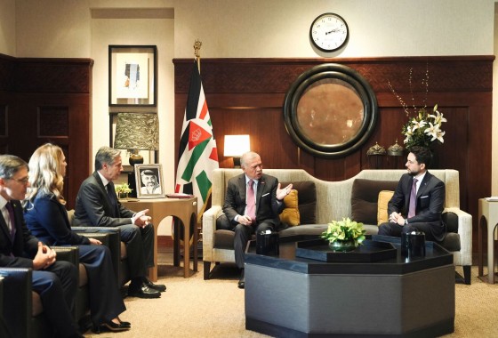 الملك الأردني يؤكد لـبلينكن ضرورة الوقف الفوري لإطلاق النار في غزة
