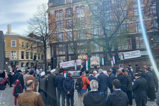 وقفة في العاصمة النرويجية أوسلو تضامنا مع الشعب الفلسطيني