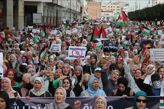 المغرب.. مسيرة حاشدة في طنجة تضامنا مع غزة